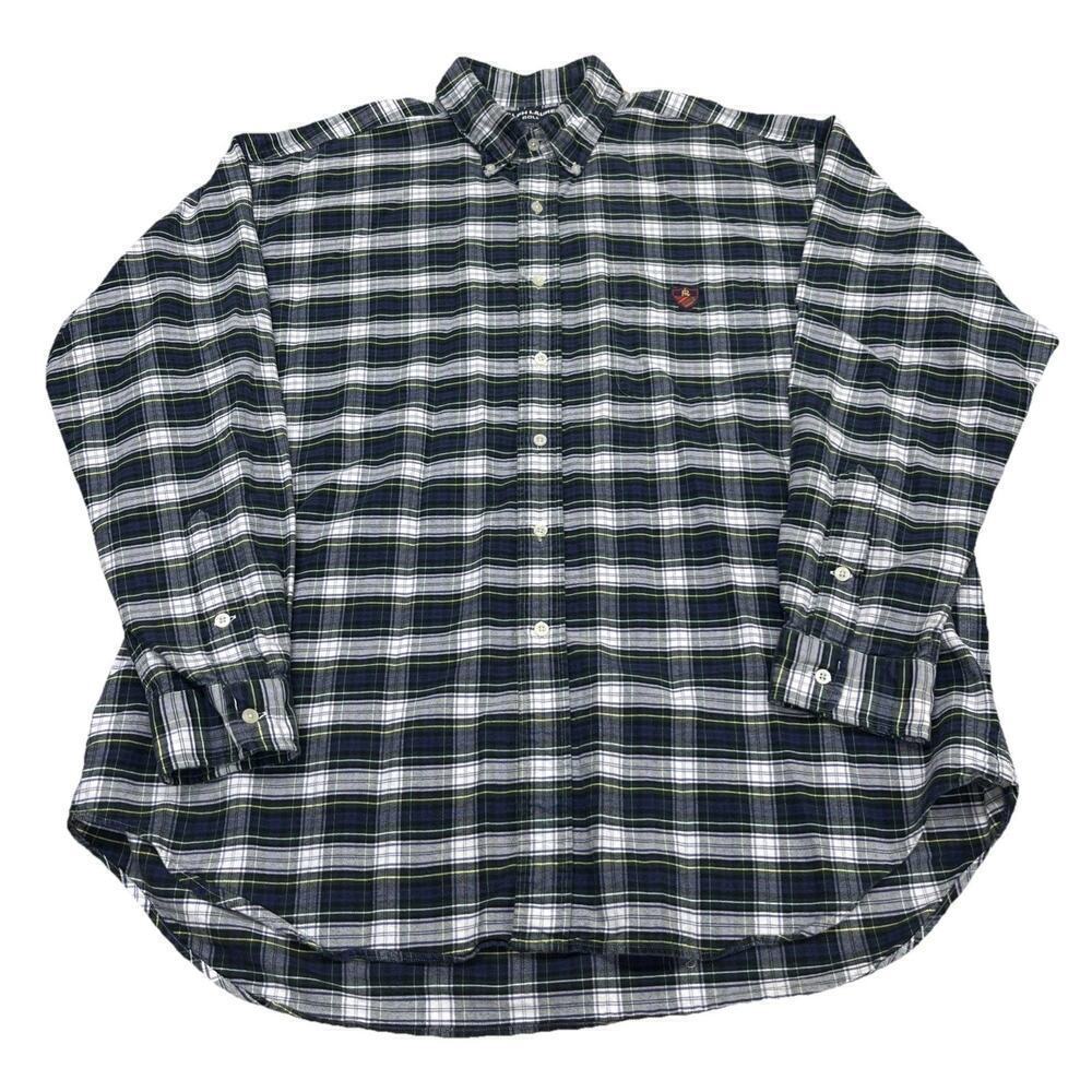 Ralph Lauren Golf XL Multicolor Plaid Tilden Long Sleeve Button Up Preppy Crest - Picture 2 of 9